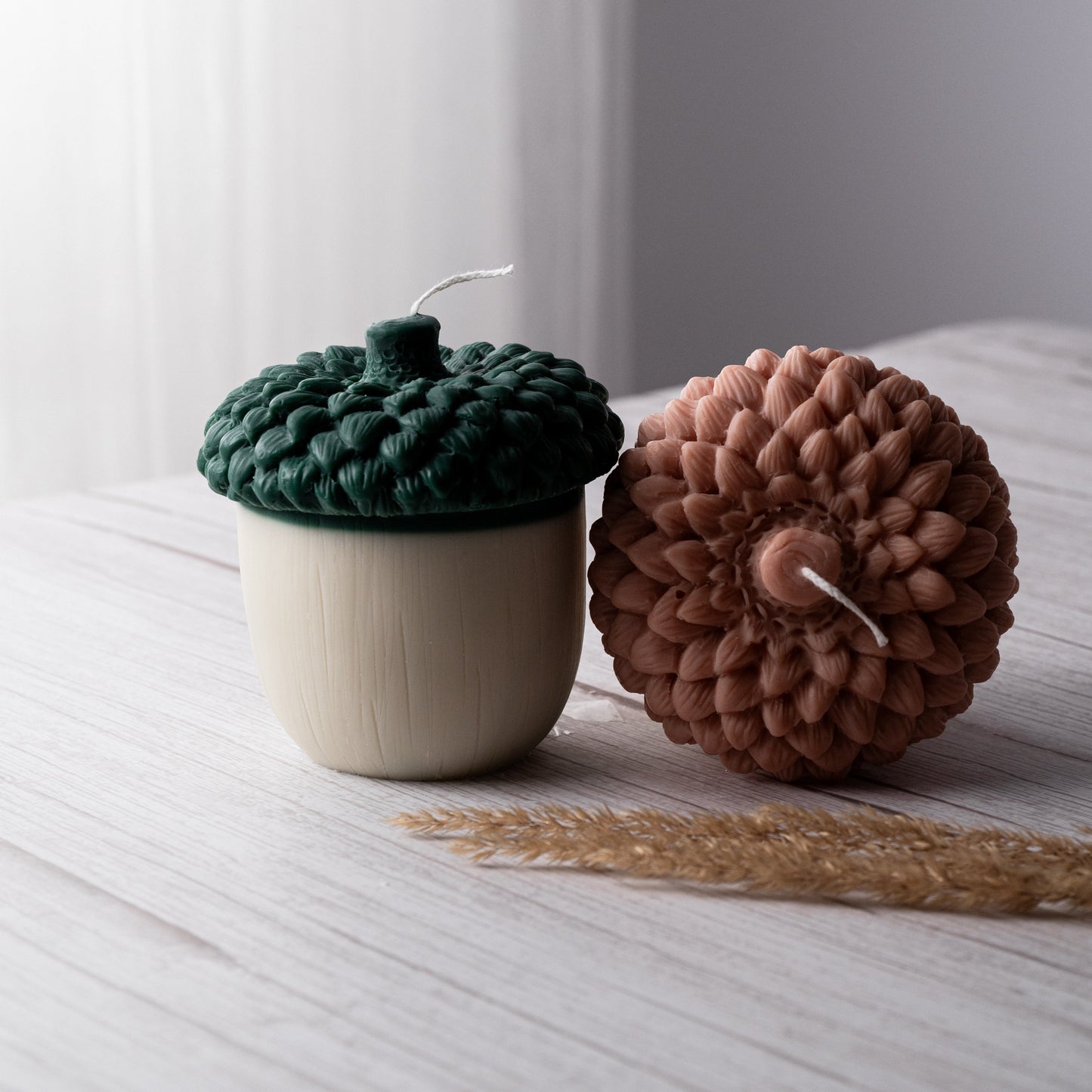 Large Autumn Acorn Candle