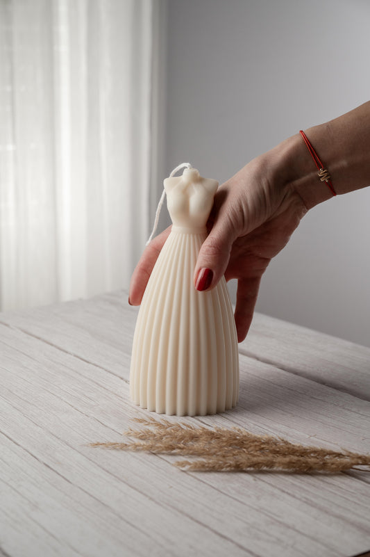 Wedding Dress Candle - Sculptural Candle