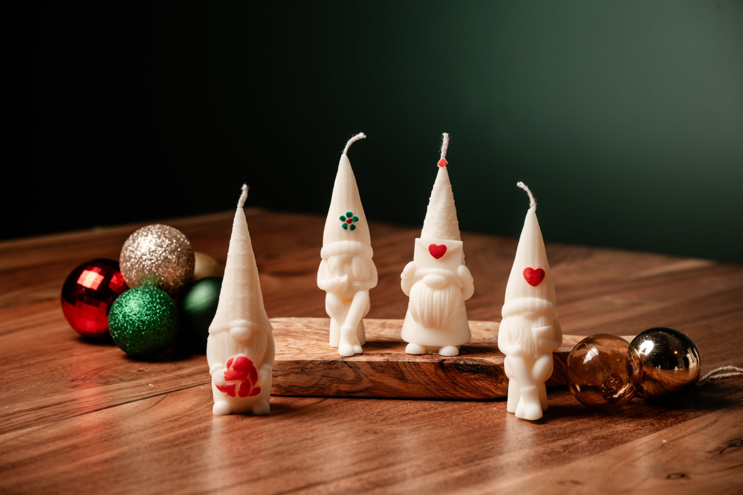 Mini Mini Cute Santa Candle Set of 4!  Faceless Dwarf  !